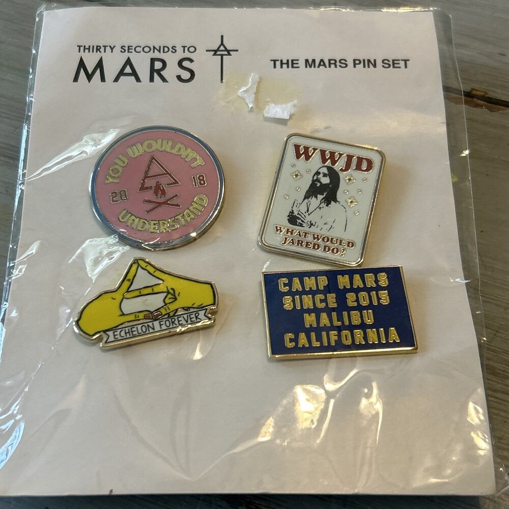Thirty Seconds To Mars Enamel Pin Set Camp Mars 2018 Jared Leto